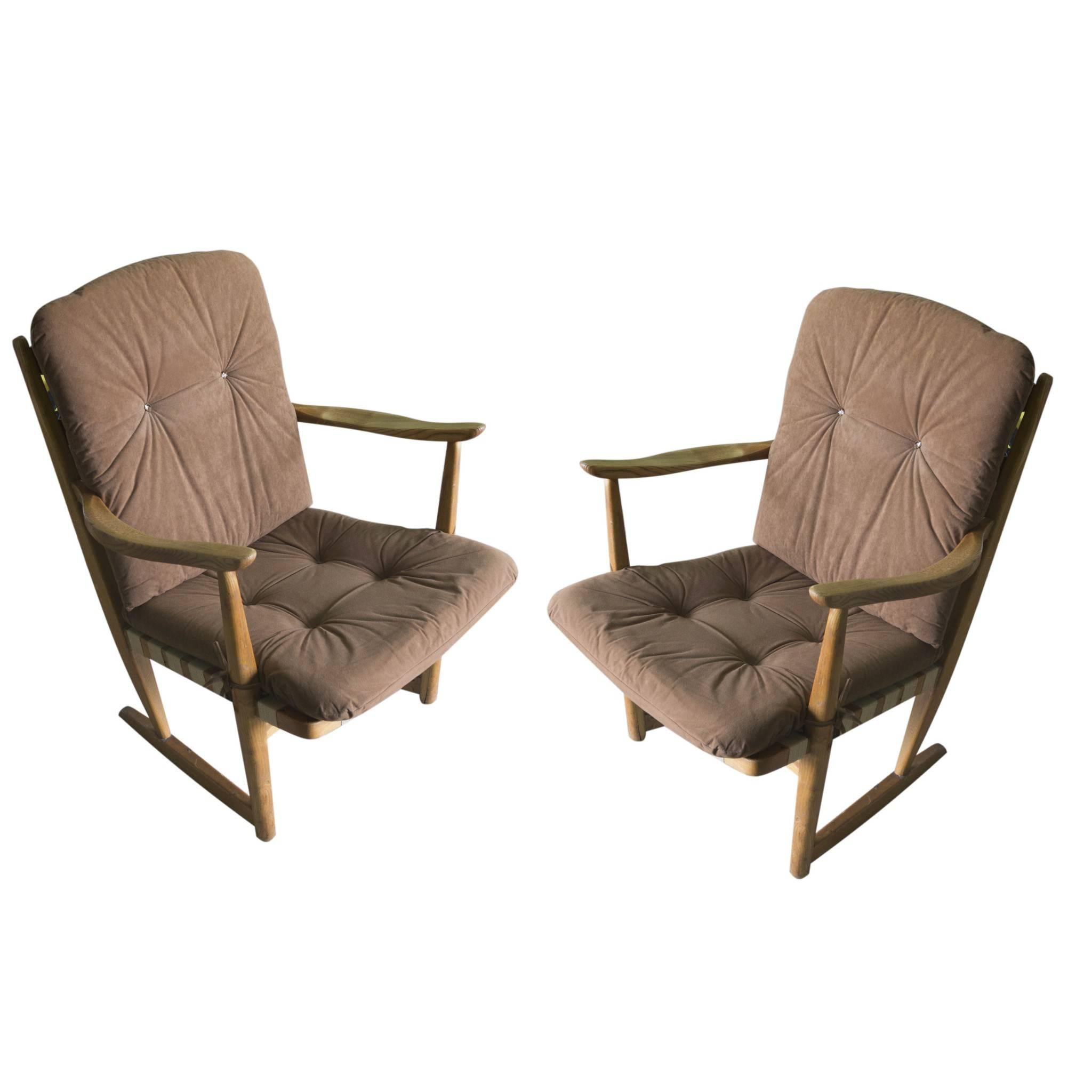 Midcentury Eastern bloc Armchairs, 1960s, Set of Two