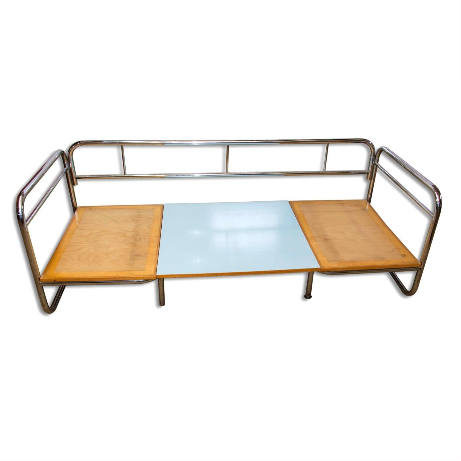 Mid-20th Century Exceptional Functionalist Multipurpose Seating Set-Sofa Bed, 1950s