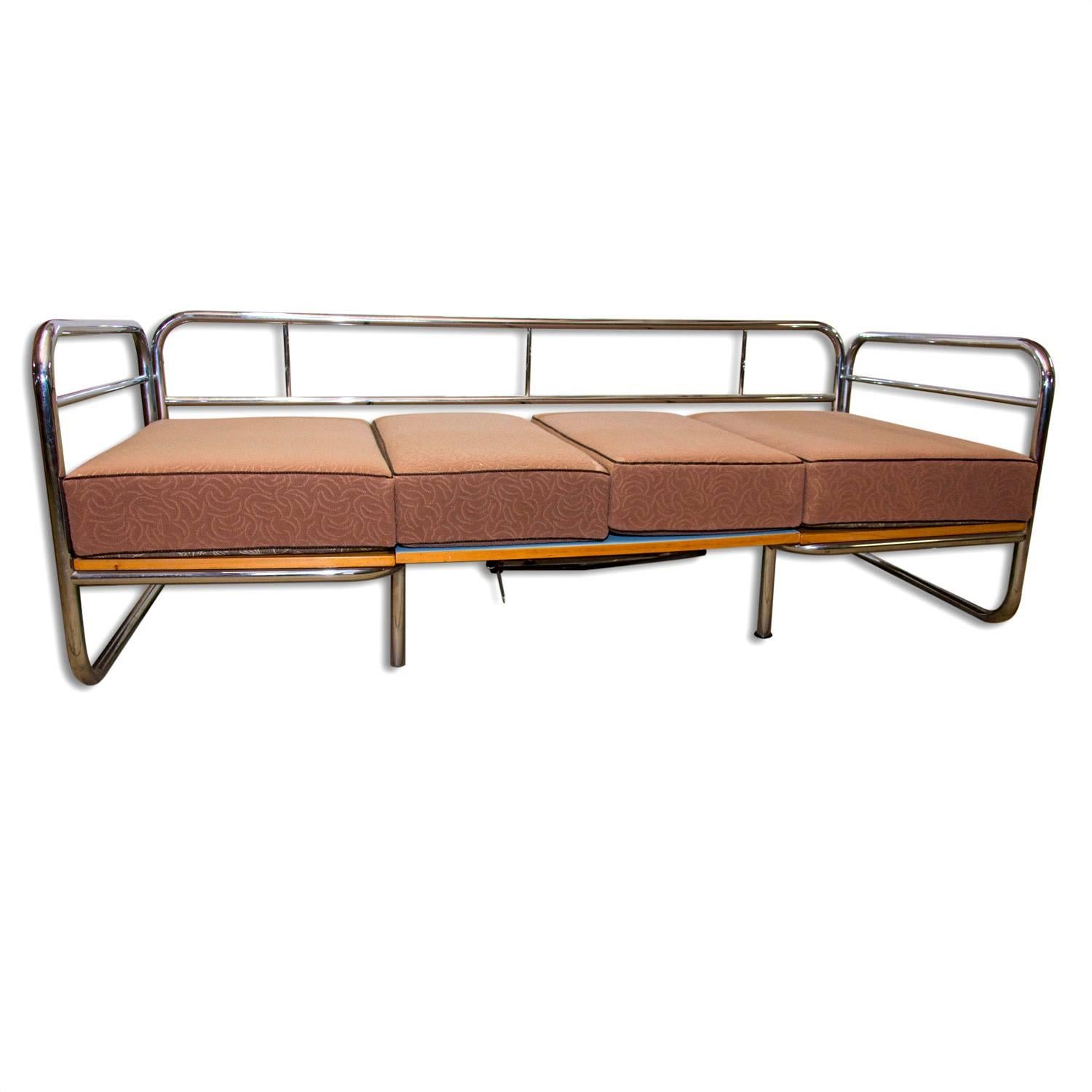 Exceptional Functionalist Multipurpose Seating Set-Sofa Bed, 1950s In Excellent Condition In Prague 8, CZ
