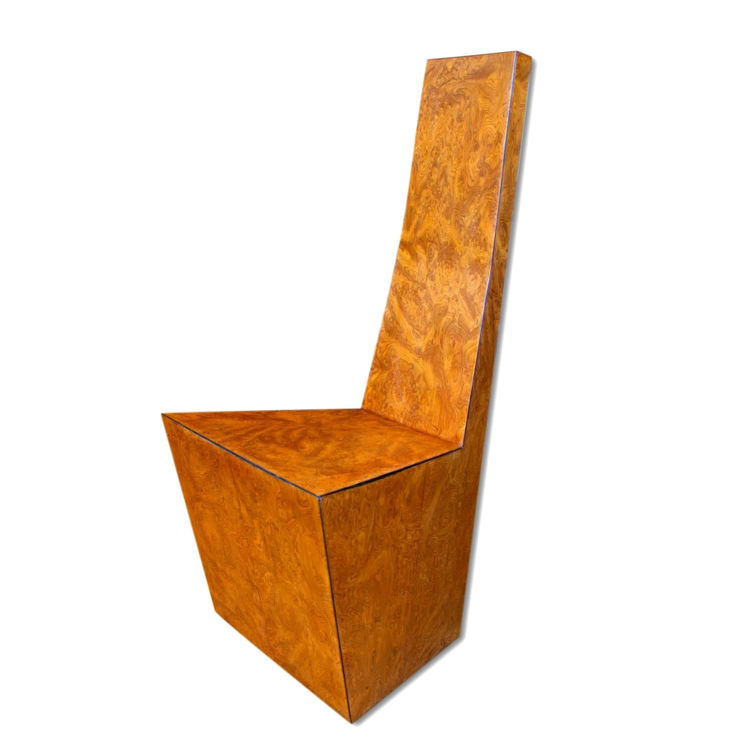 Late 20th Century Stylish Italian veneered chair, 1970´s 