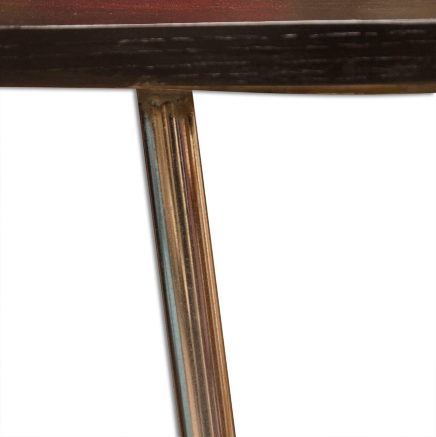 Mid-20th Century Bauhaus Chromed Coffee or Side Table in oak by Robert Slezak, 1930s, Bohemia