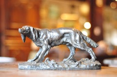 19th Century French Antique Bronze Hunting Dog "Chien de chasse"
