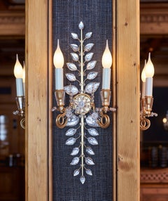 Certified Maison Bagues Sconce, Iron and Crystal 2 Lights #11170