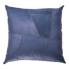 Blue Calf Skin with Chain Detail Pillow