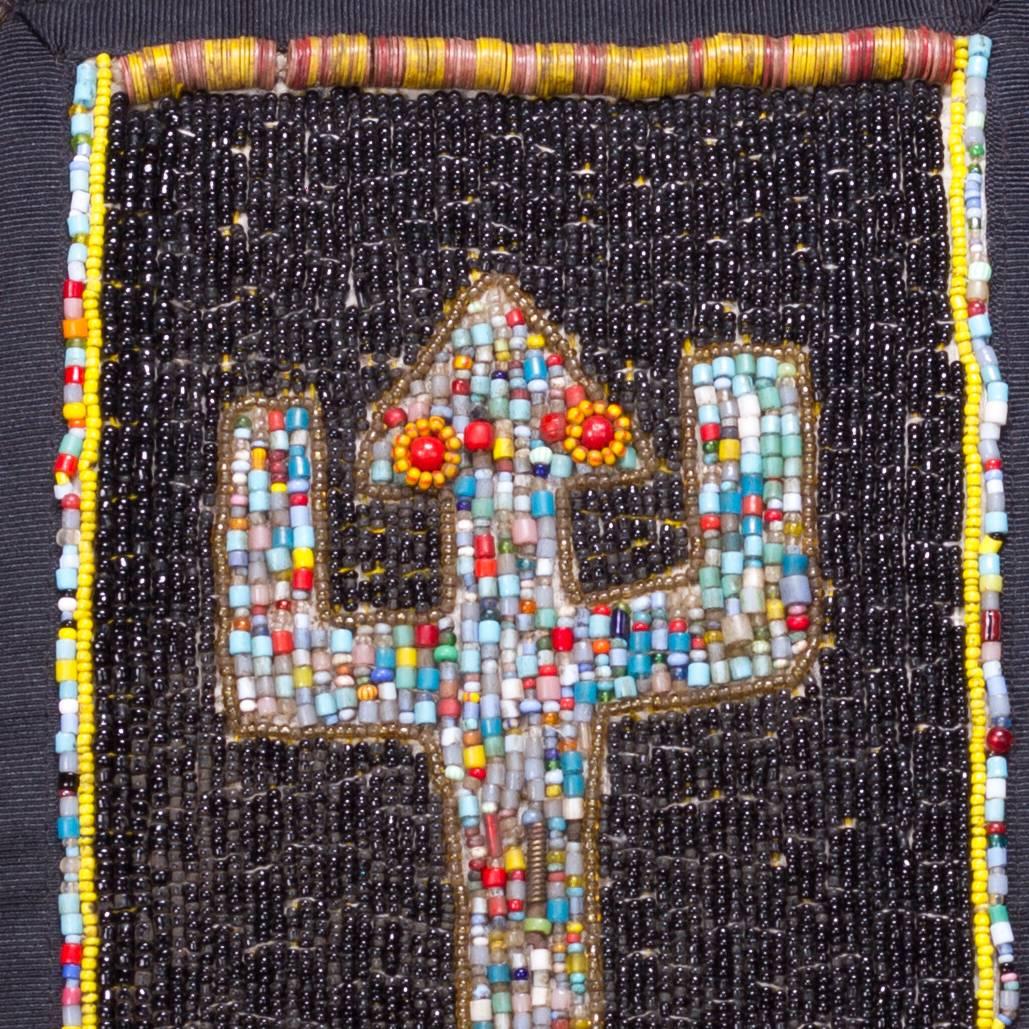 Other Antique Kuba Cloth with Antique Yourba Beading Pillow For Sale