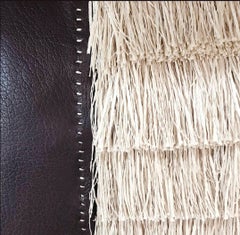 Fine Calf Leather and Fringe Pillow