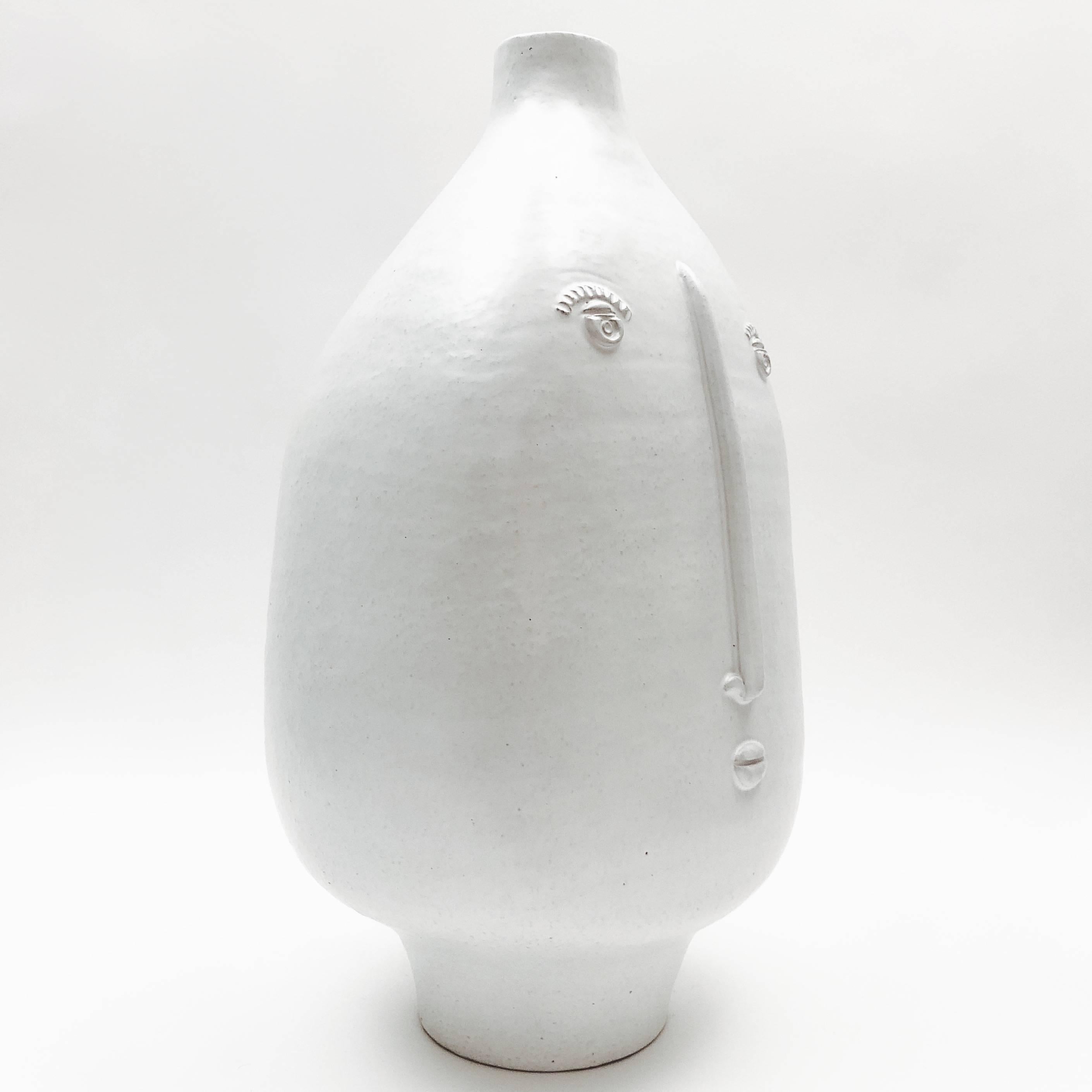 Organic Modern Dalo, Important Ceramic Lamp Base Glazed in White