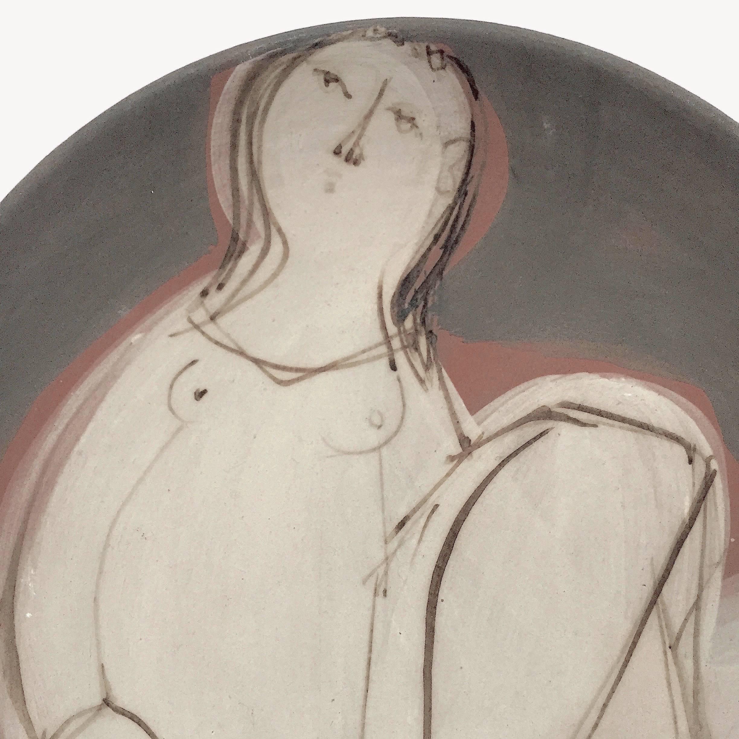 Mid-Century Modern Jacques Innocenti, Wall Ceramic Decorative Plate