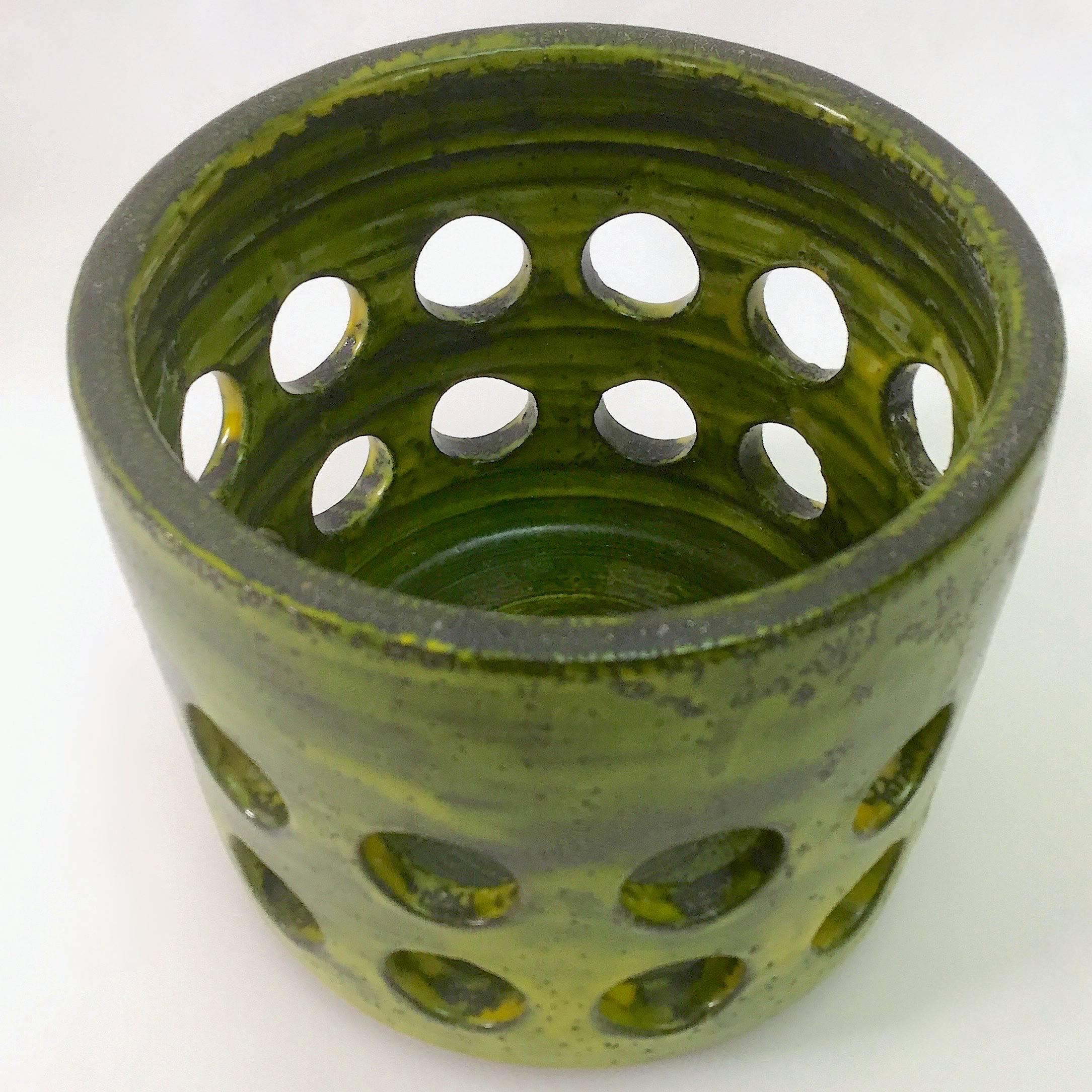Mid-Century Modern Mado Jolain, Large Cylinder Ceramic Vase or Cachepot