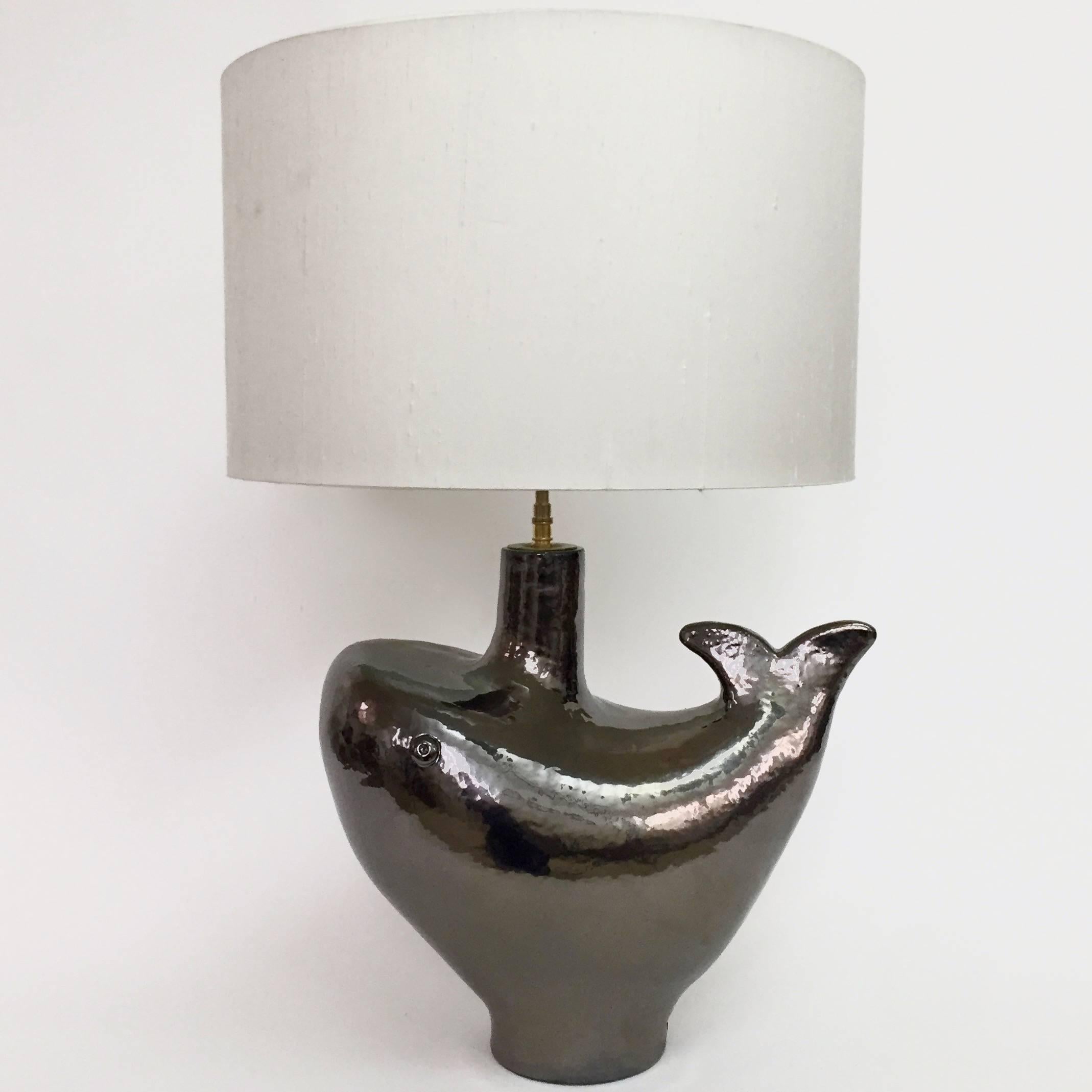 Enameled Dalo, Ceramic Table Lamp Base For Sale