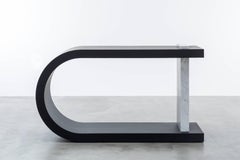 GISELE CONSOLE - Modern Console Table Ebony Oak and Carrara Marble Slab