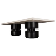 BOLSA DINING TABLE - Modern Design in Pacific Rift Oak with Matte Black Lacquer 