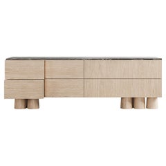 VESTUARIO BOND - Moderno 6 Cajones Roble Catedral Desnudo + Ranura Exótica Negro/Blanco