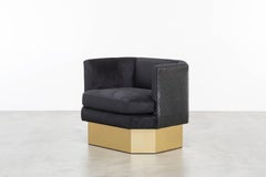 SILLA OCTAVE - Sillón moderno de terciopelo negro