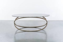 CHANTAL COFFEE TABLE - Modern Oval Cocktail Table with Carrara Marble