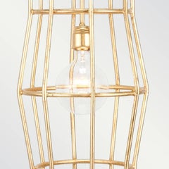 HALSTON CHANDELIER - Modern Gold Leafed Cage Chandelier
