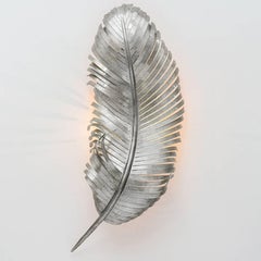 JOSETTE SCONCE - Modern Hand Forged Gold Leaf Feather Sconce