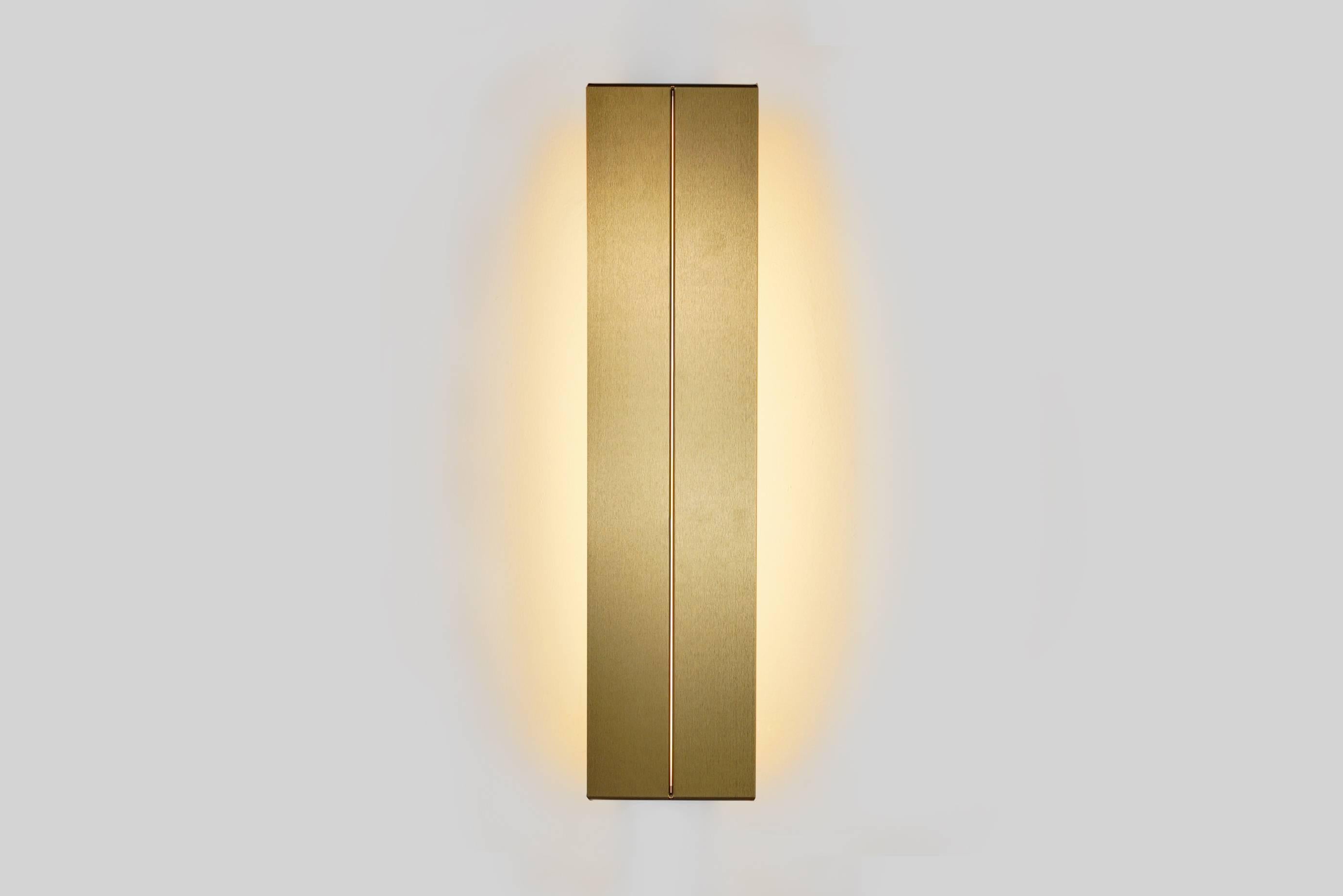 American Outdoor Rated Ada Sconce 25 Black & Brass by Ravenhill Studio For Sale