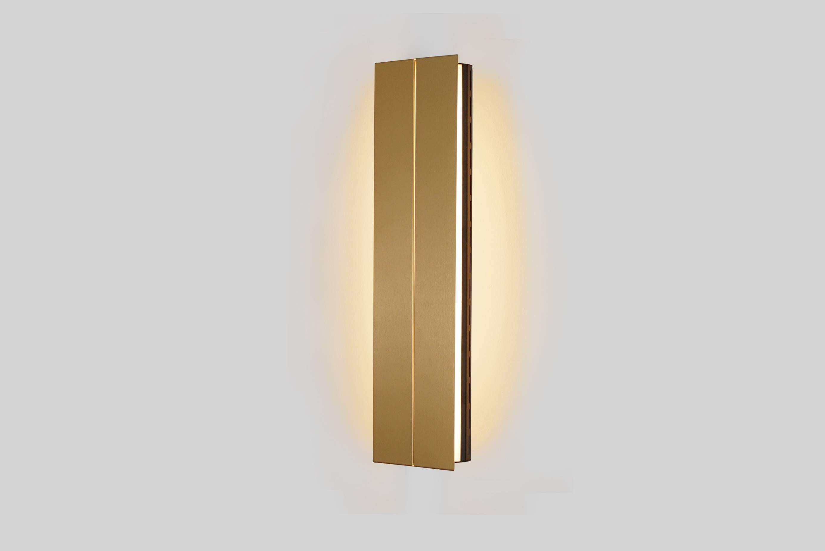 Painted Outdoor Rated Ada Sconce 25 Black & Brass by Ravenhill Studio For Sale