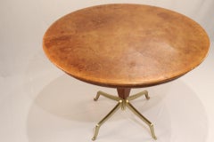 Round Leather Game Table