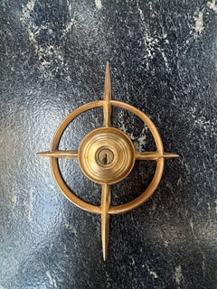 Herrajes vintage para puertas Schlage de estilo «Mid-Century Modern» con diseño «Starburst» en latón, de alrededor de 1955