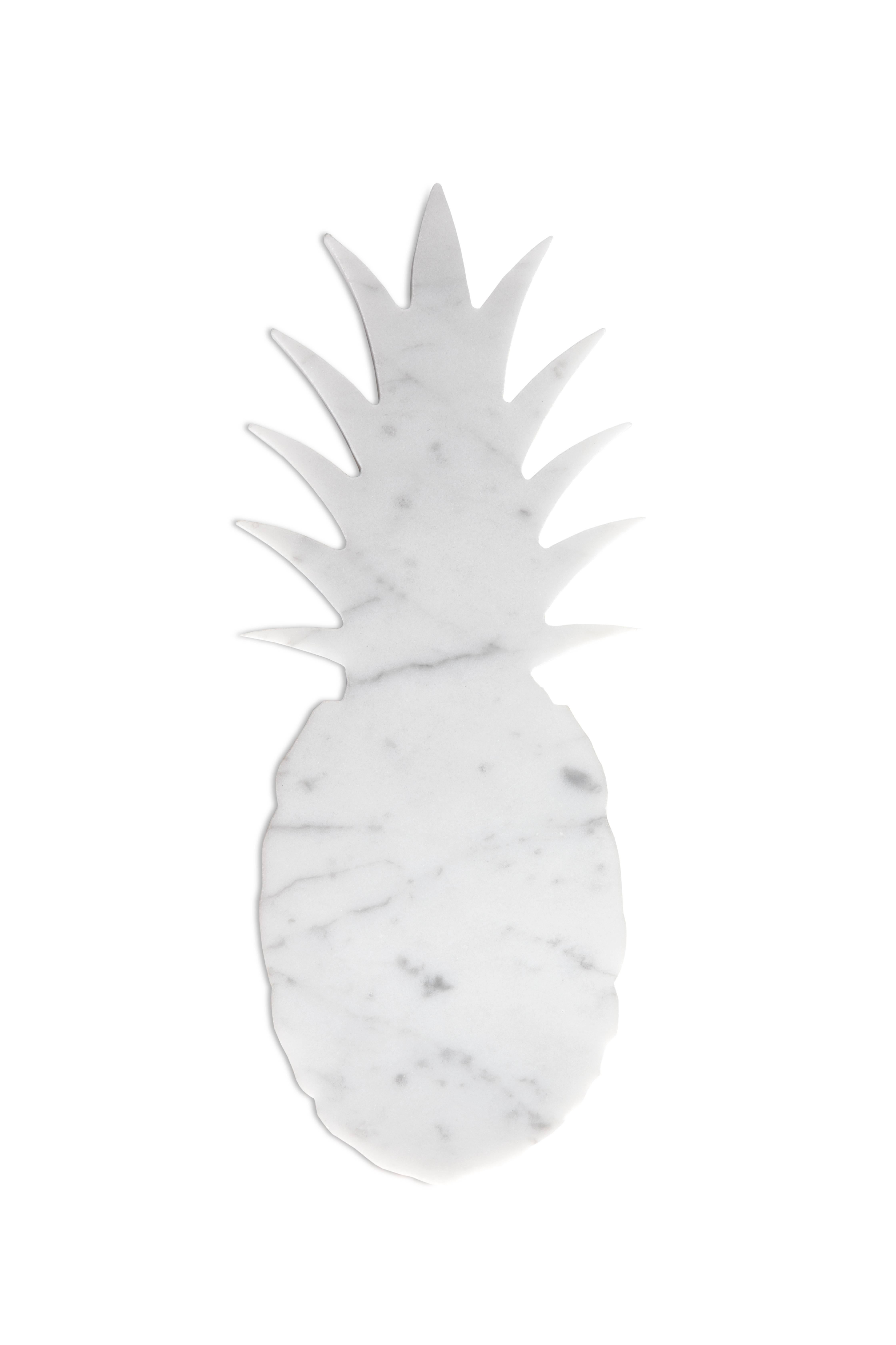 Hand-Crafted White Marble Coaster With Pineapple Shape