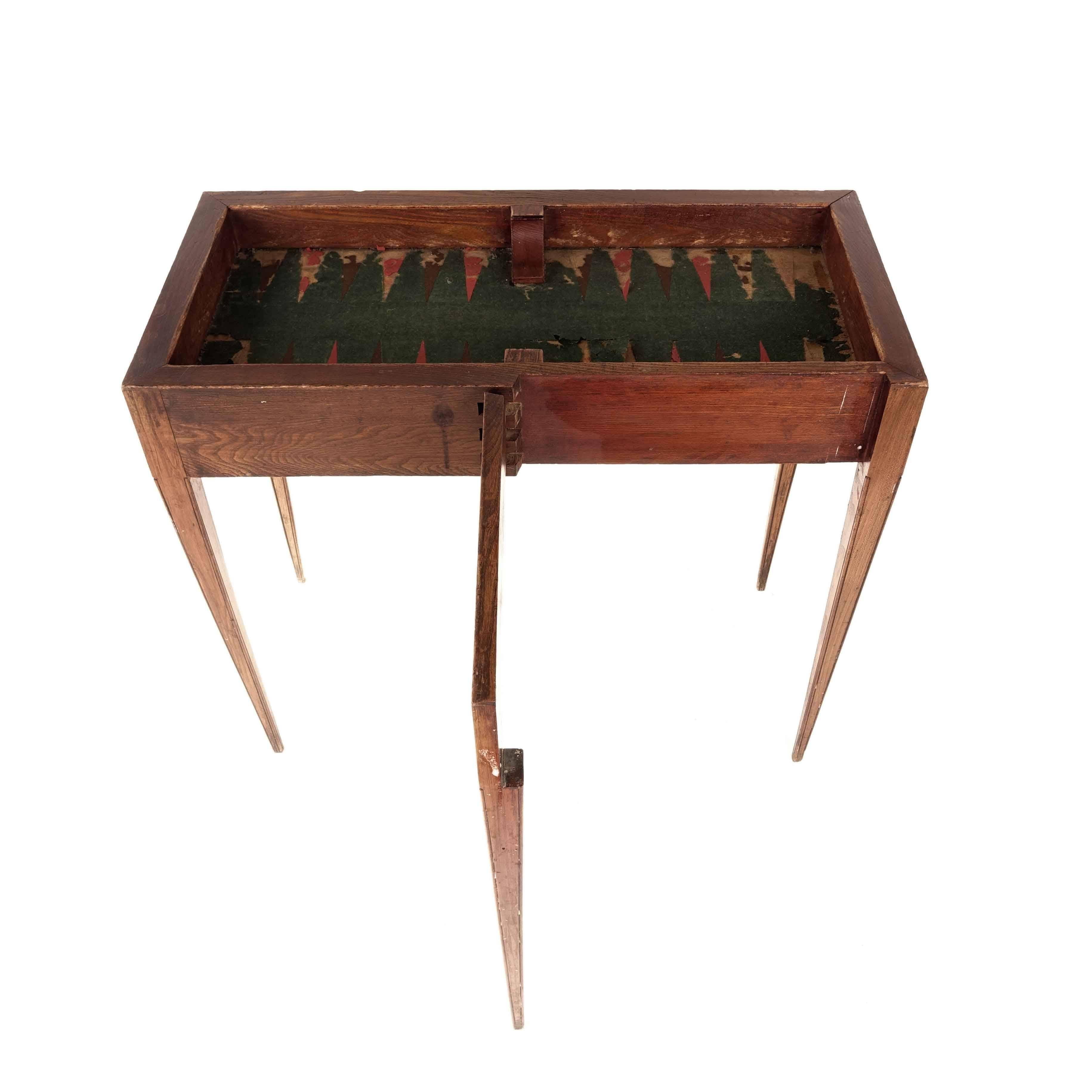 Swedish Gustavian Backgammon Table in Oak from Sweden, Early 1800s For Sale