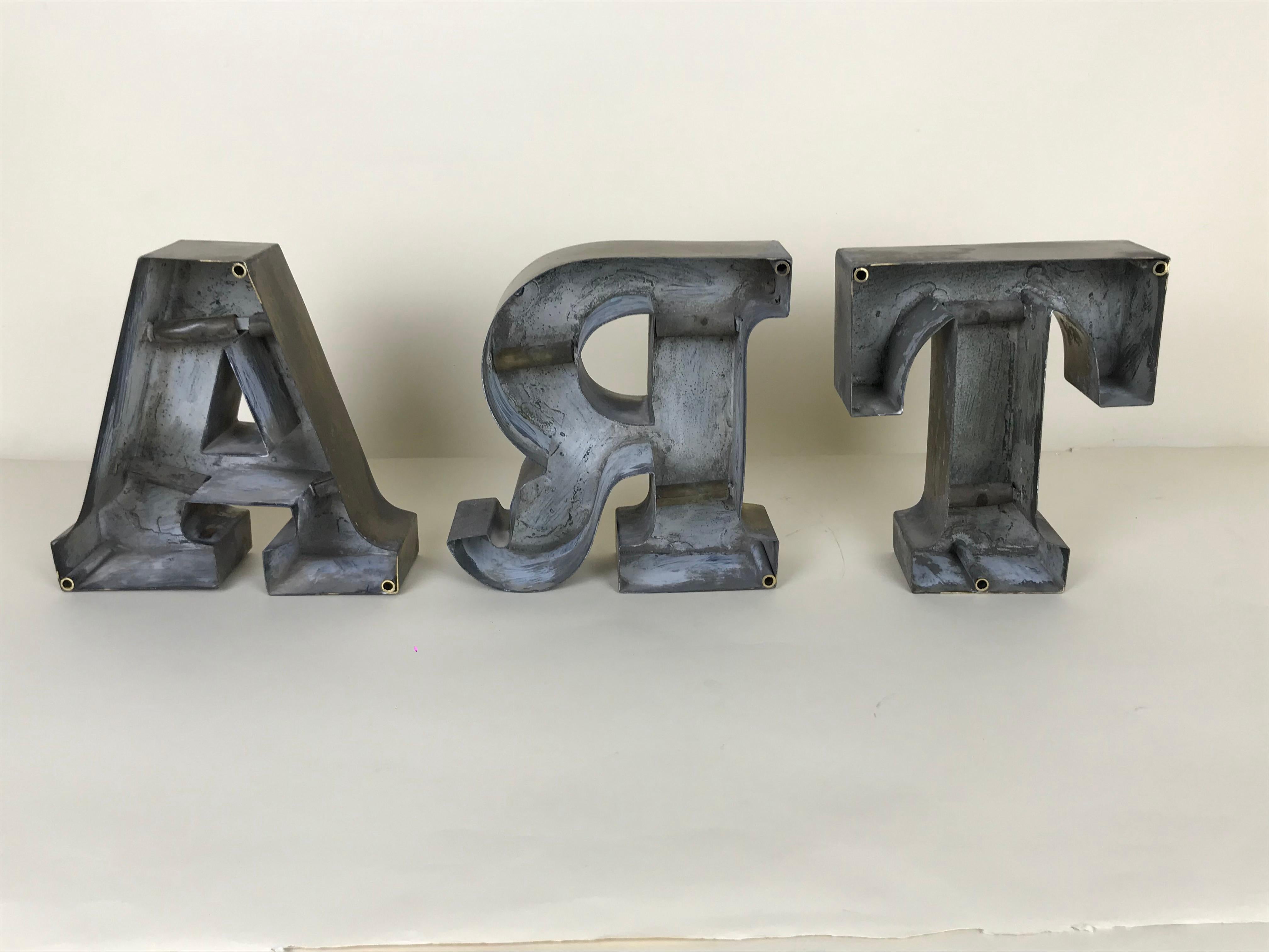 Mid-Century Modern 1960s Vintage Italian Uppercase Letter A in Brass For Sale