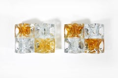 Pair of Italian Glass Wall Lamps by Albano Poli for Poliarte, 1970s