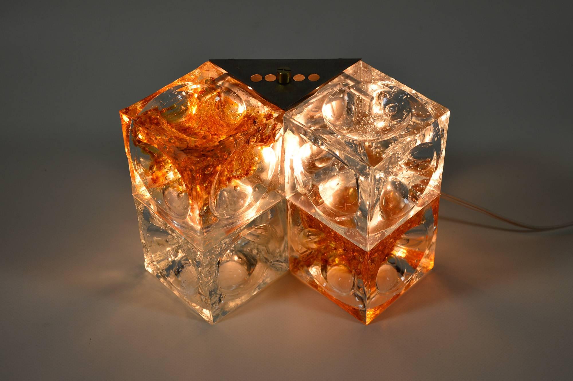 Pair of Italian Glass Wall Lamps by Albano Poli for Poliarte, 1970s For Sale 1