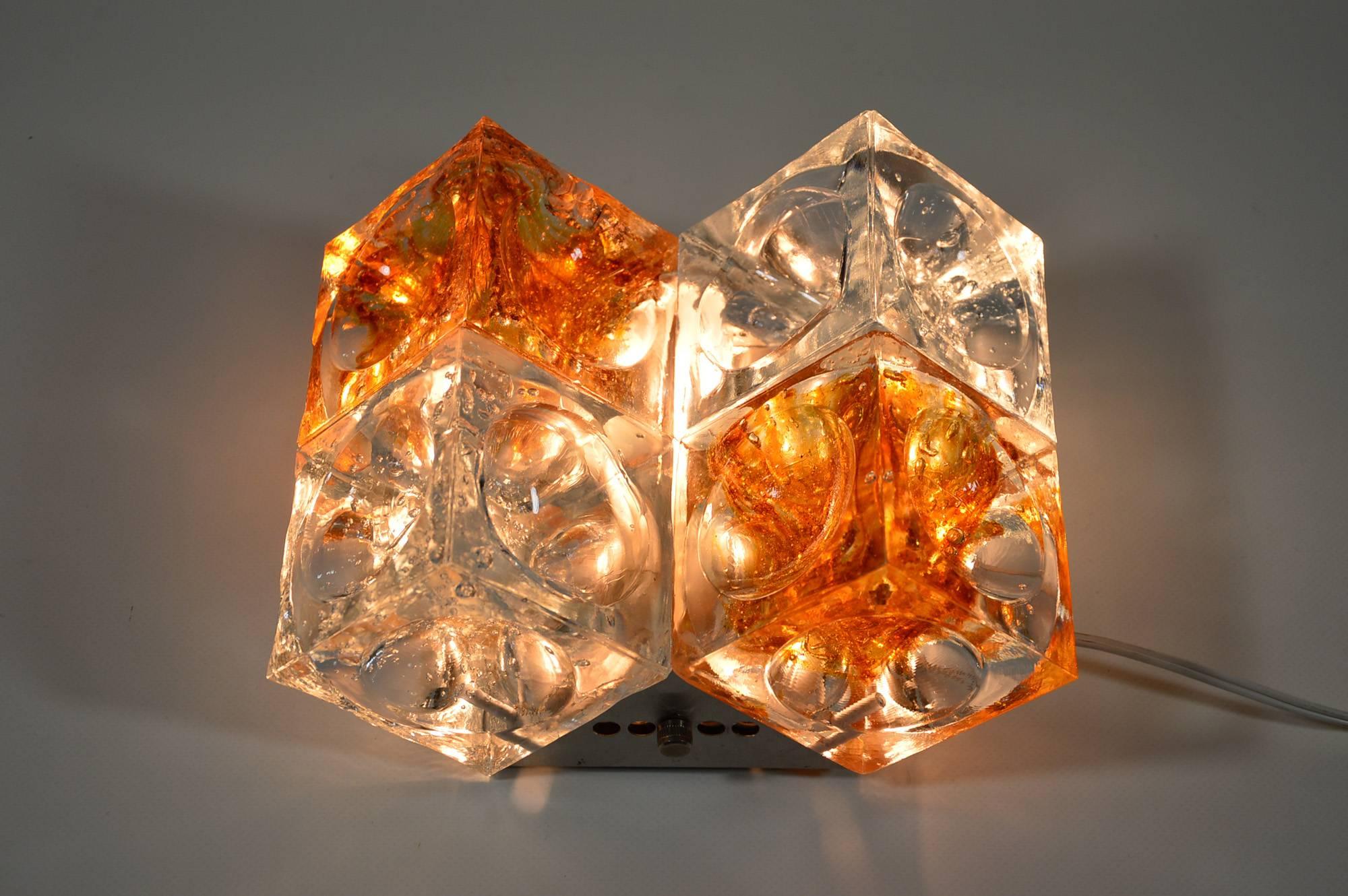 Pair of Italian Glass Wall Lamps by Albano Poli for Poliarte, 1970s For Sale 2