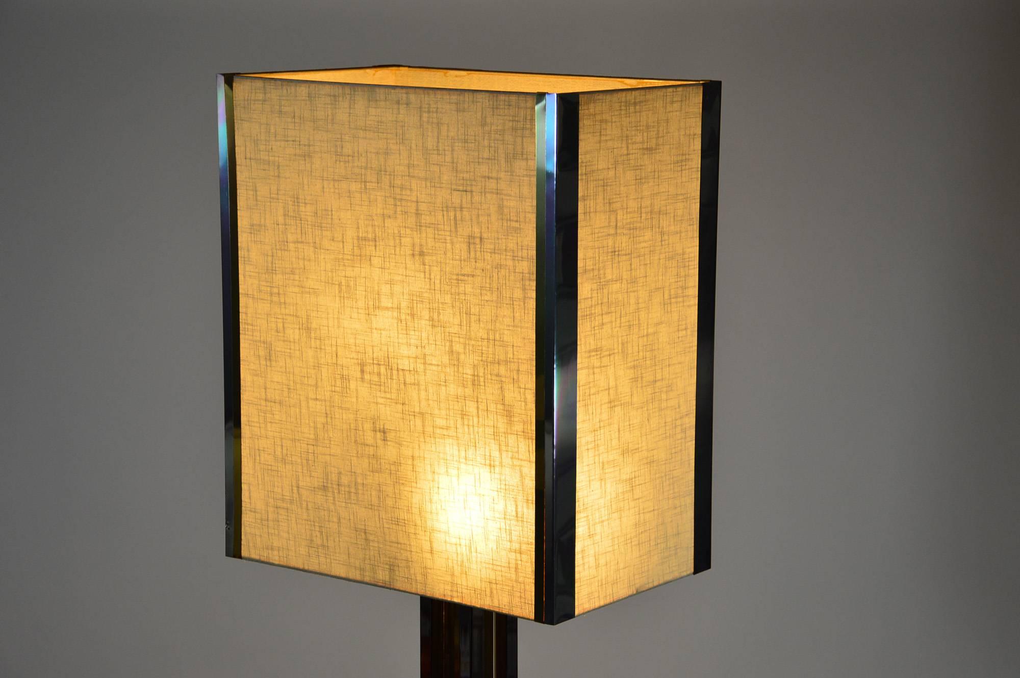Italian Willy Rizzo Chrome and Brass Floor Lamp for BF, 1970s