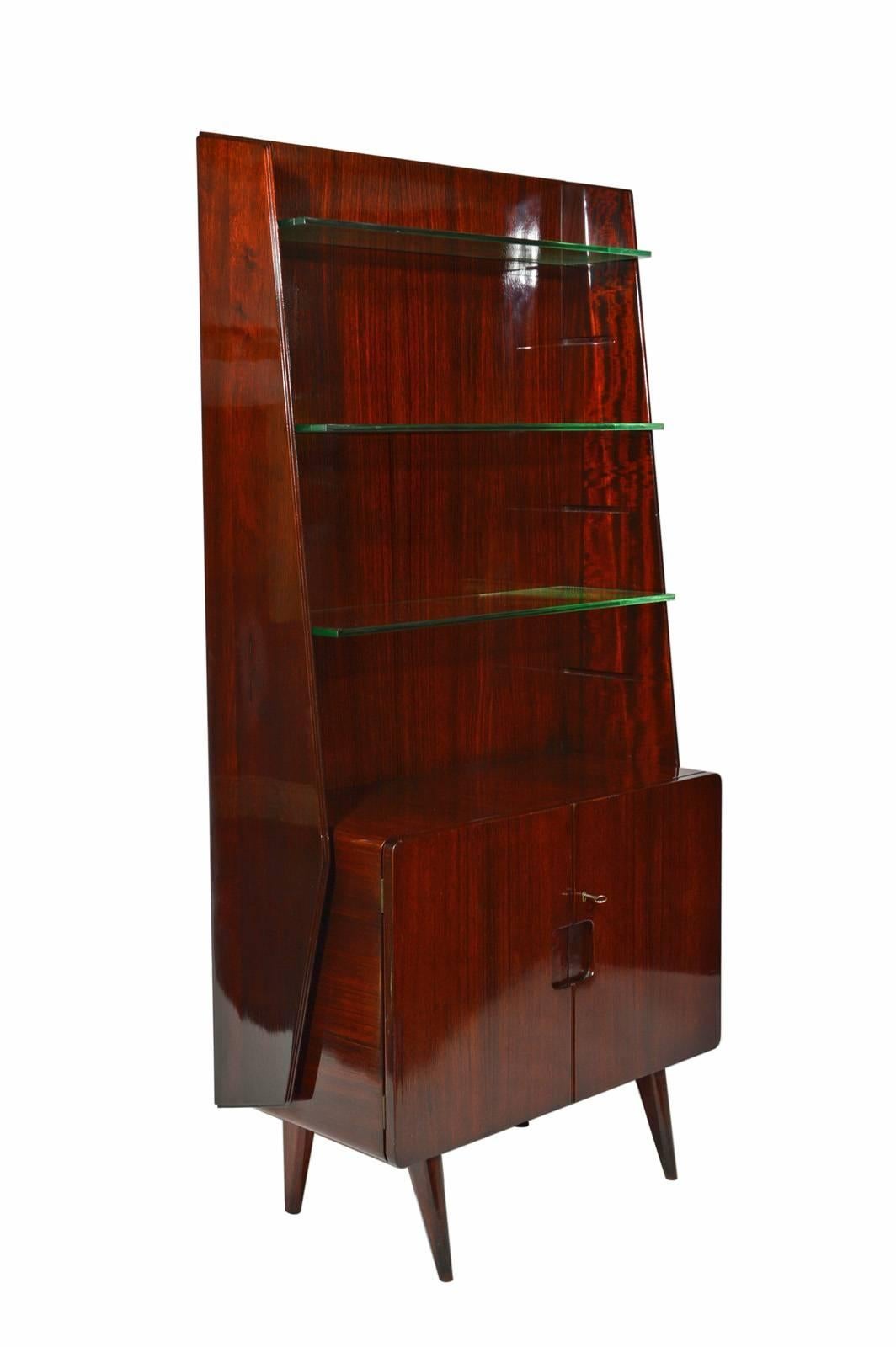 Mid-Century Modern Pair of Midcentury Italian Mahogany Bookshelves by Silvio Cavatorta