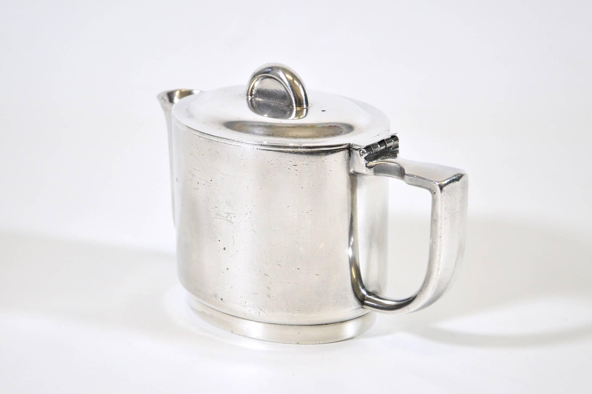 Gio Ponti Teapot in Silver Plated Alpacca for Krupp Berndorf, circa 1935 In Good Condition In Rome, IT
