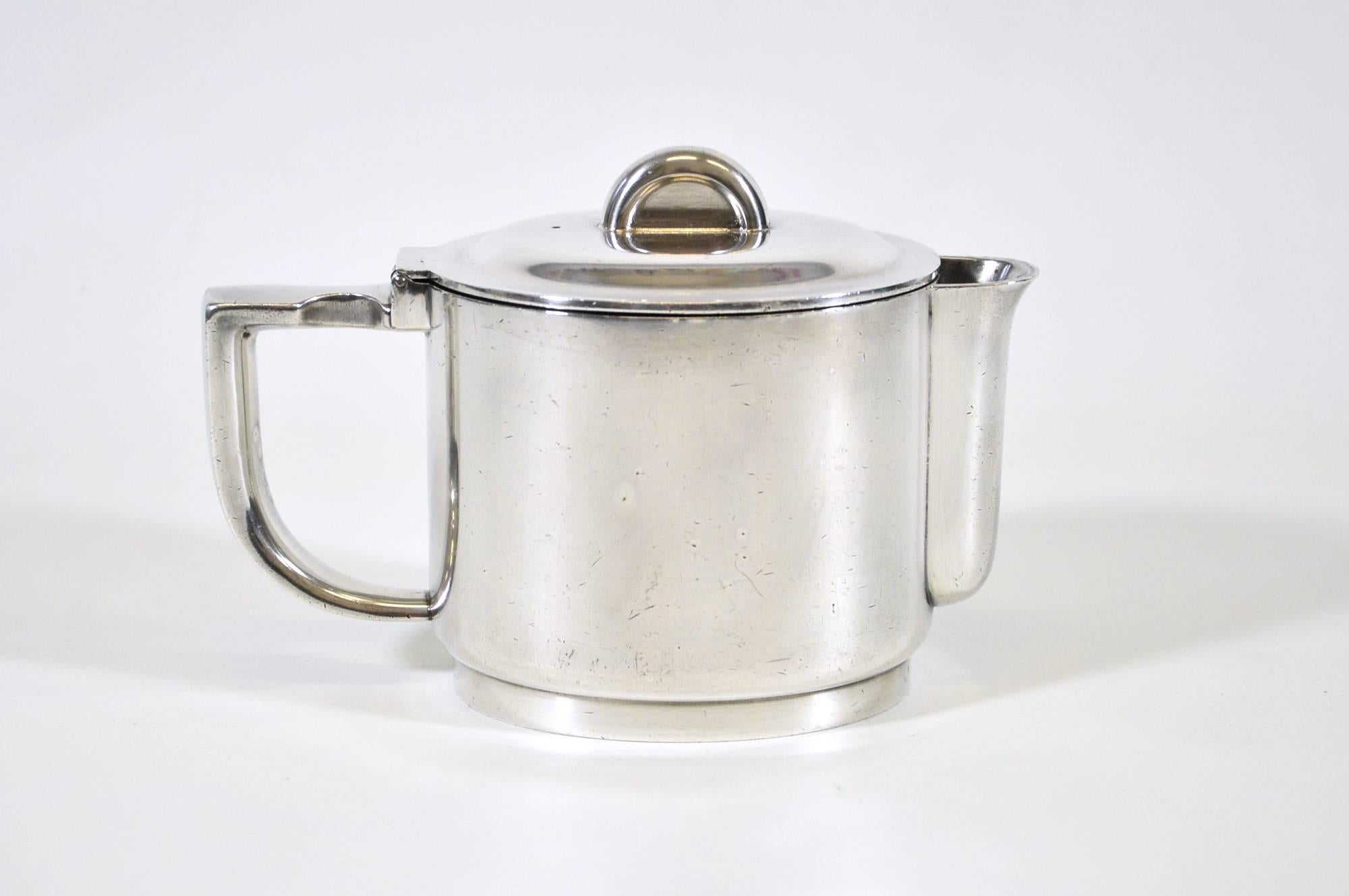 Art Deco Gio Ponti Teapot in Silver Plated Alpacca for Krupp Berndorf, circa 1935
