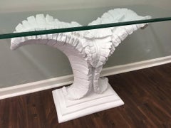 Sculptural Palm Leaf Console Table After Serge Roche
