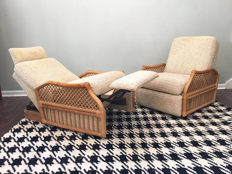 Vintage "Wallaway" Rattan Recliners by Berkline at 1stDibs berkline