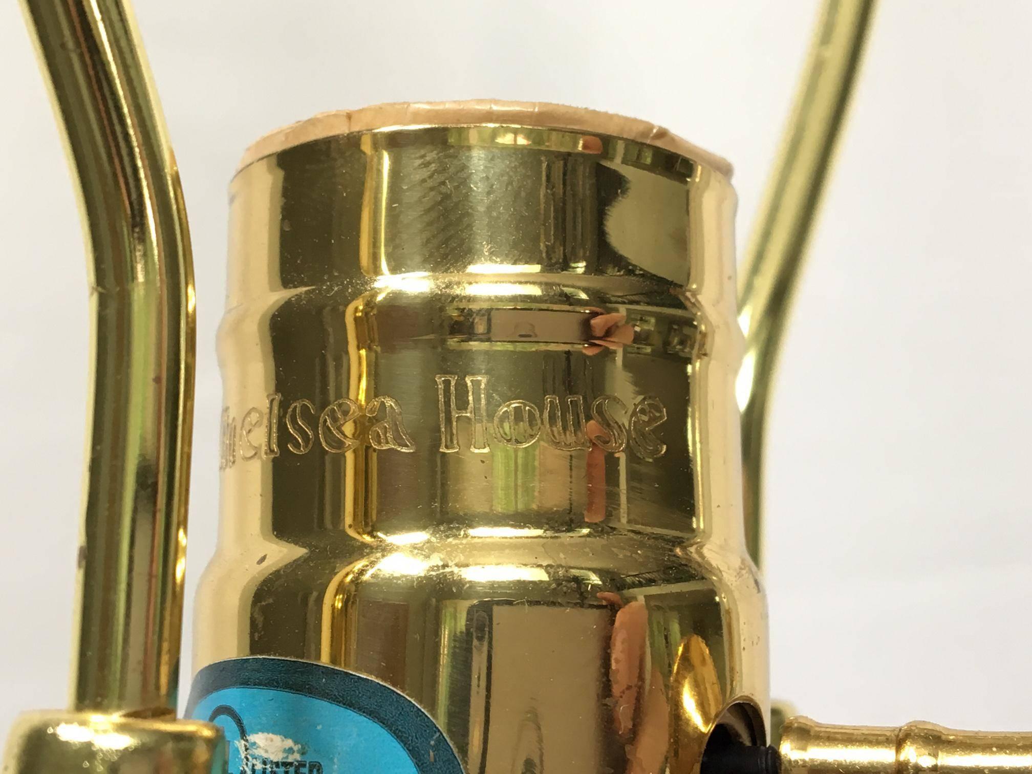 Large Hollywood Regency Murano Italian Glass Brass Ormolu Table Lamps 6