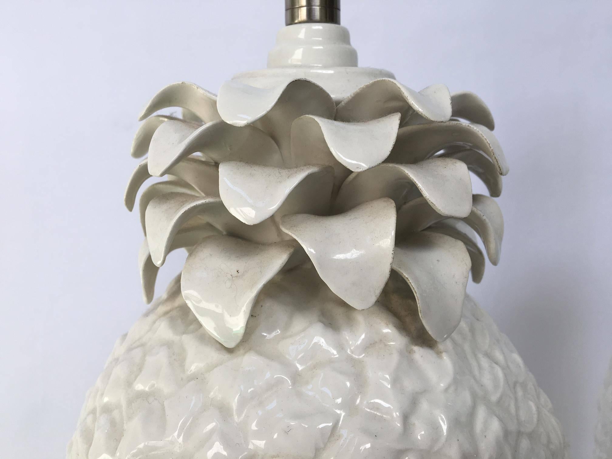 white ceramic pineapple lamp