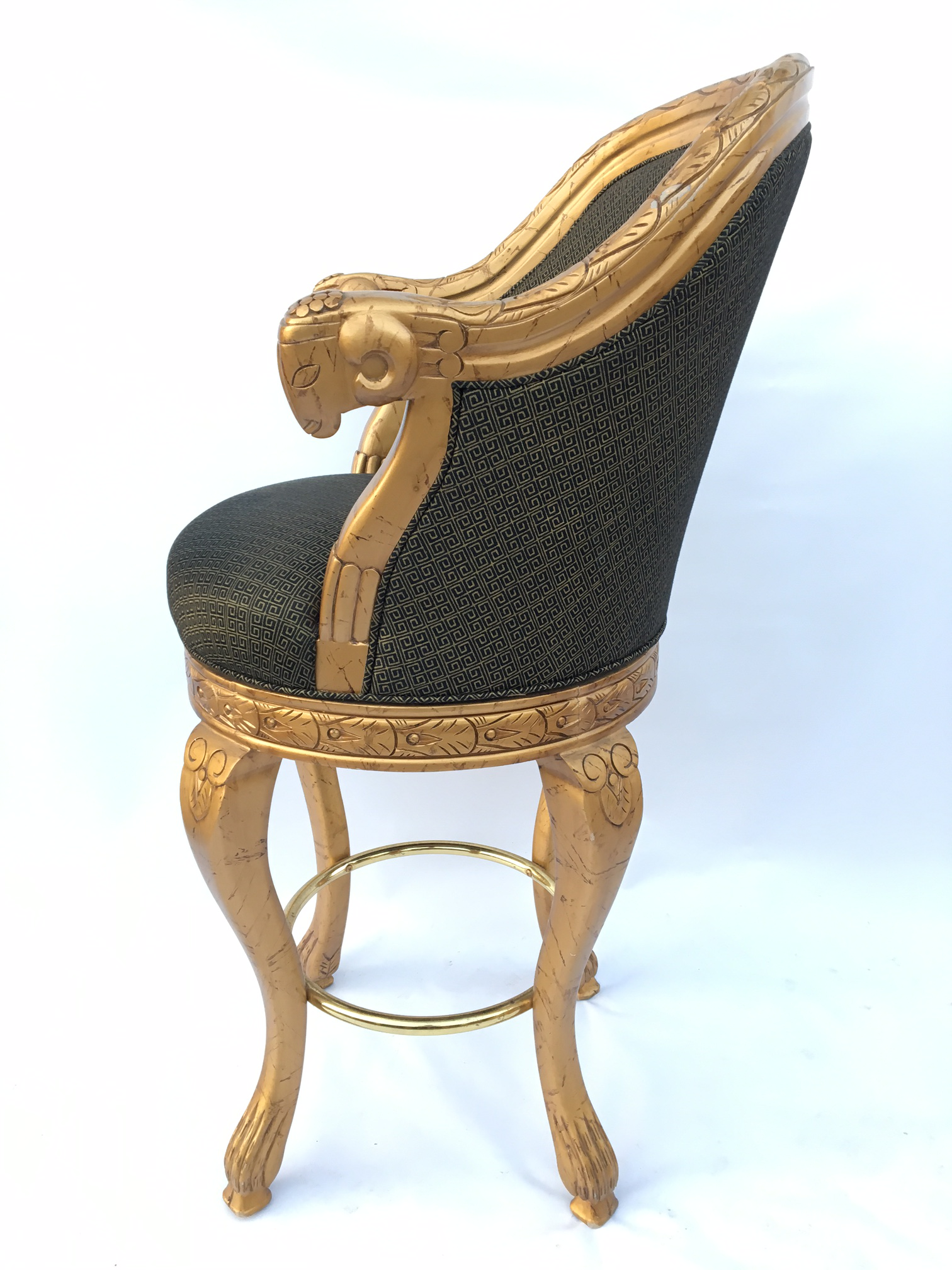 Art Deco Savoy Greek Key Rams Head Swivel Bar Stools At 1stdibs