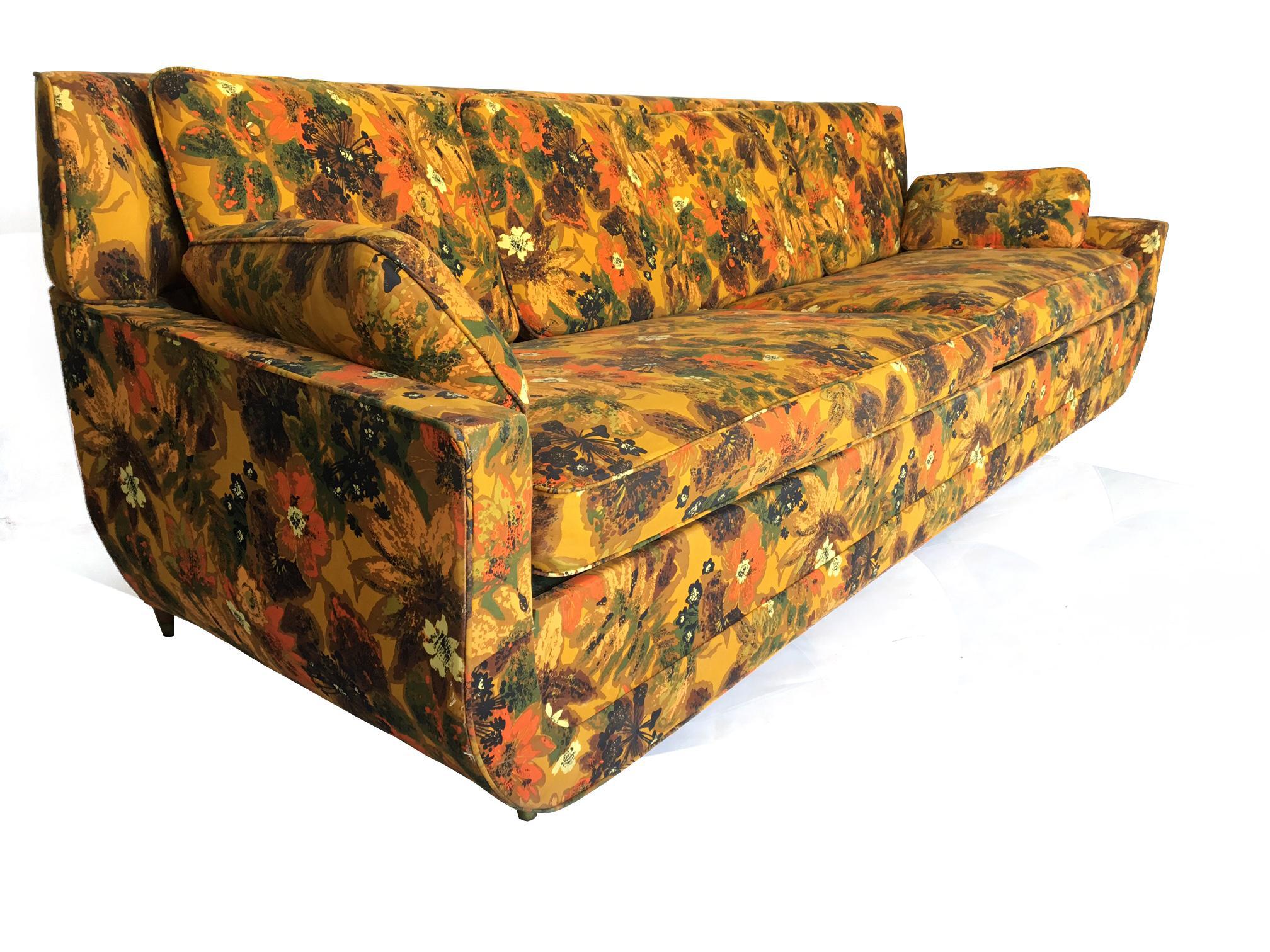 1967 Vintage Bernard Castro Mid Century Modern Fl Sleeper Sofa 1967 Vintage Bernard Castro Mid Century Modern Fl Sleeper Sofa For At 1stdibs