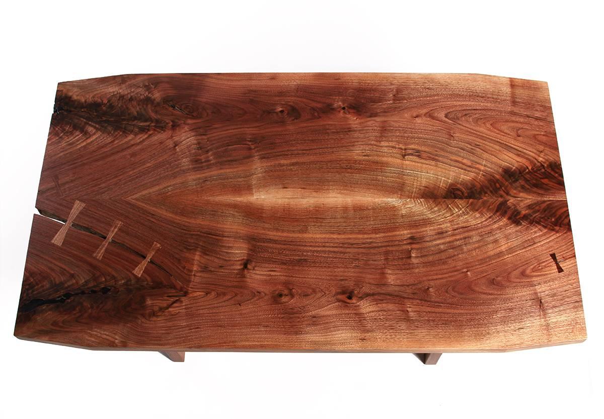 American Highland Black Walnut Mid-Century Style Coffee Table by New York Heartwoods For Sale