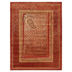 "Paisley Panorama" Red Hand-Knotted Area Rug