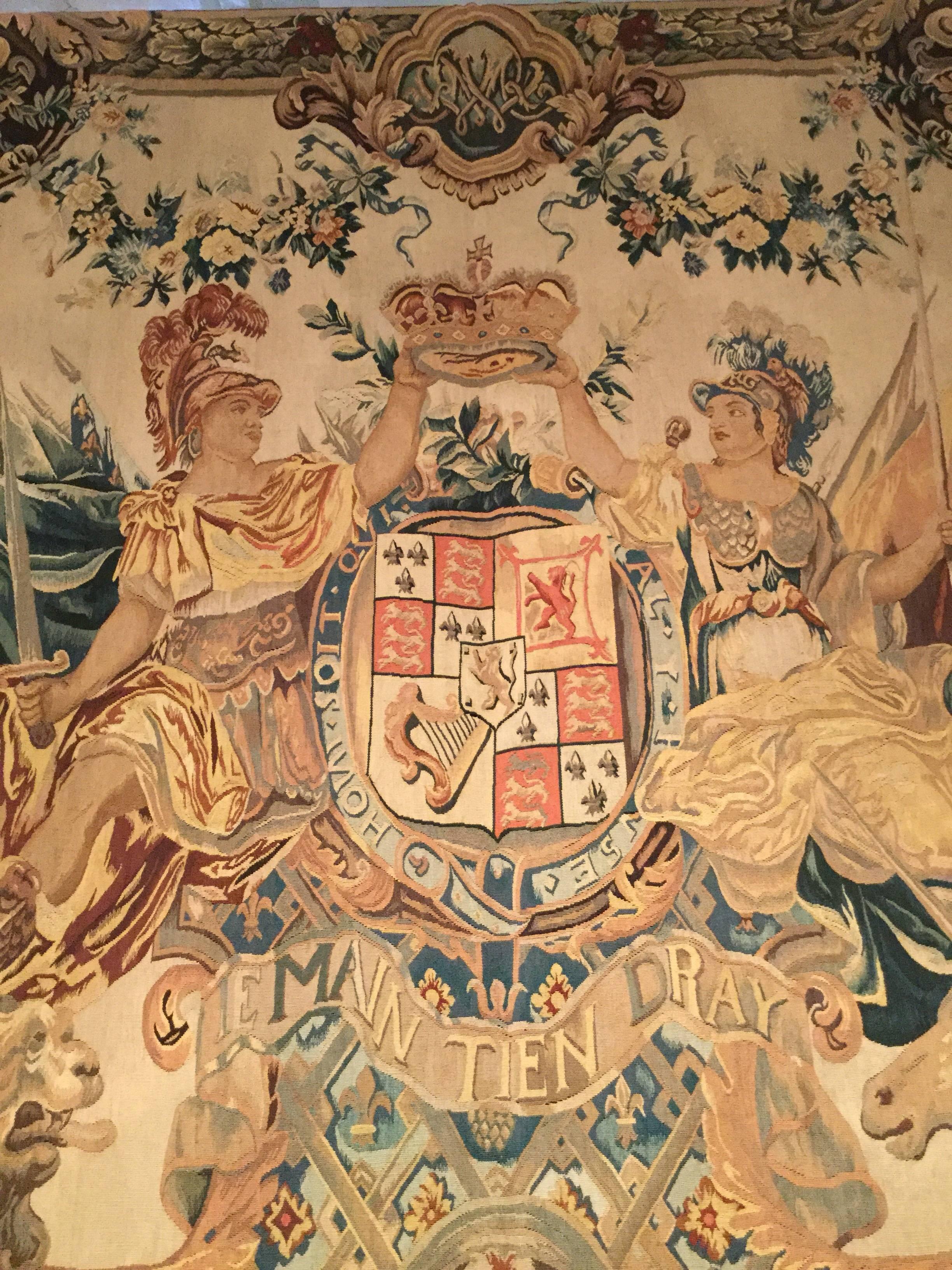 Renaissance Revival Tapestry Recreation of Armes De Guillaume et Marie For Sale