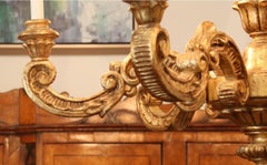 Hand-Carved Six-Light Gold Gilt Chandelier