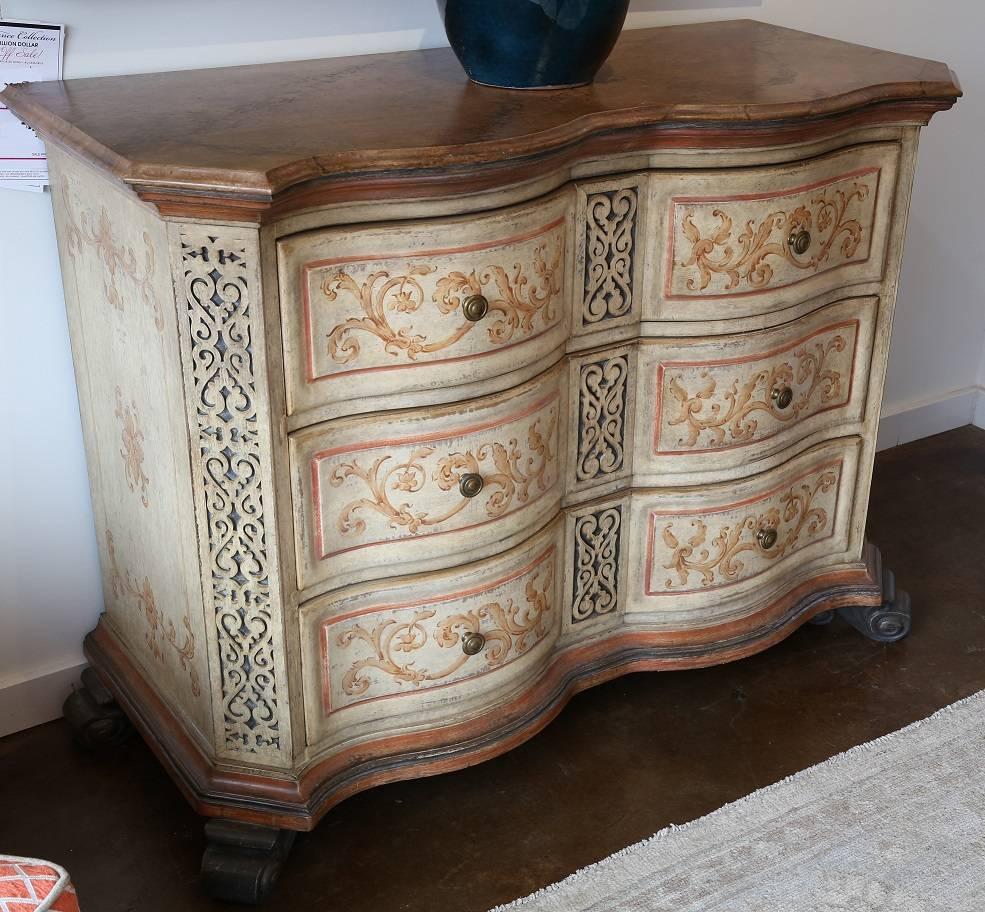 Classical Roman Hand-Painted 18th Century Style Chest Design For Sale