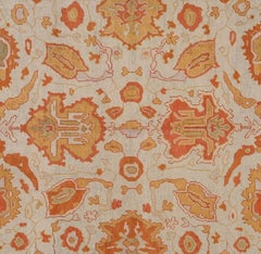Turkish Oushak Recreation in Pale Green and Rust