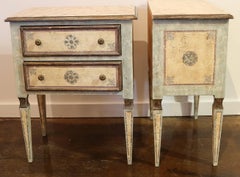 Pair of  Small Hand-Painted Nightstand