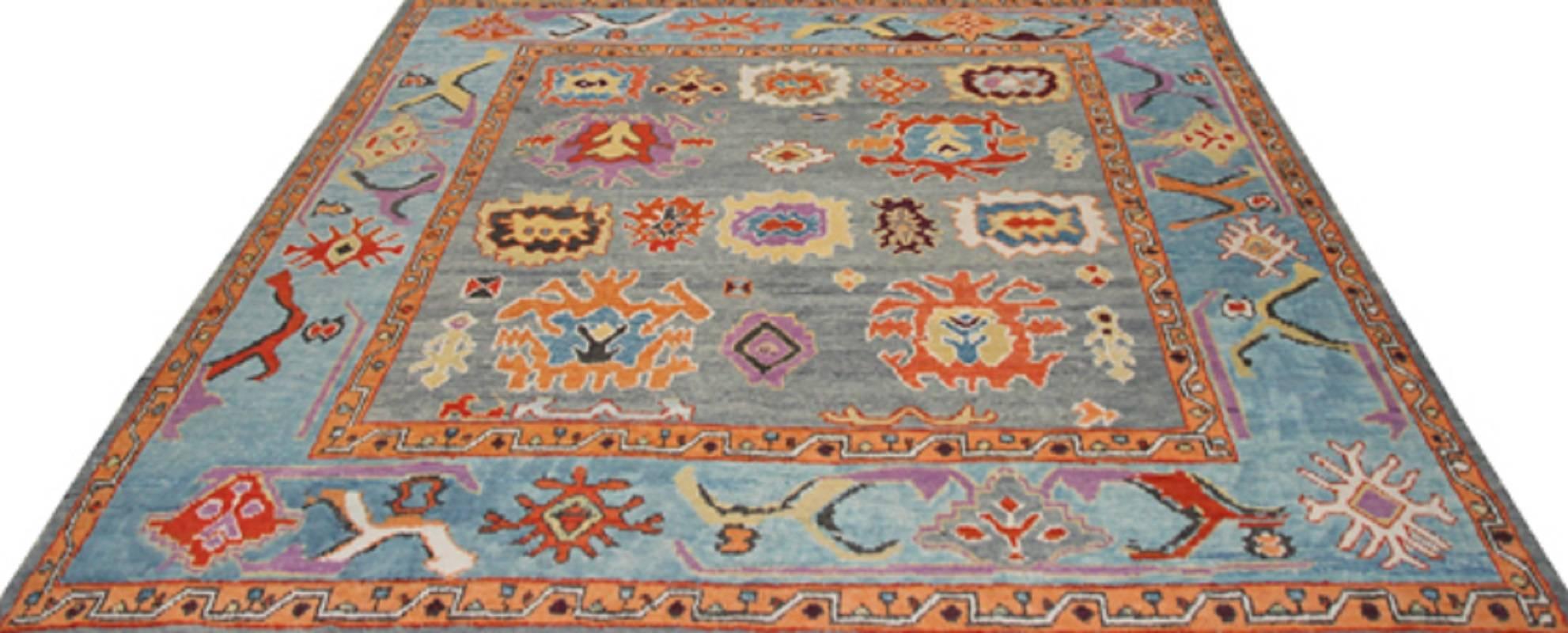 Hand-Woven Antique Turkish Oushak Recreation Rug - FREE SHIPPING For Sale