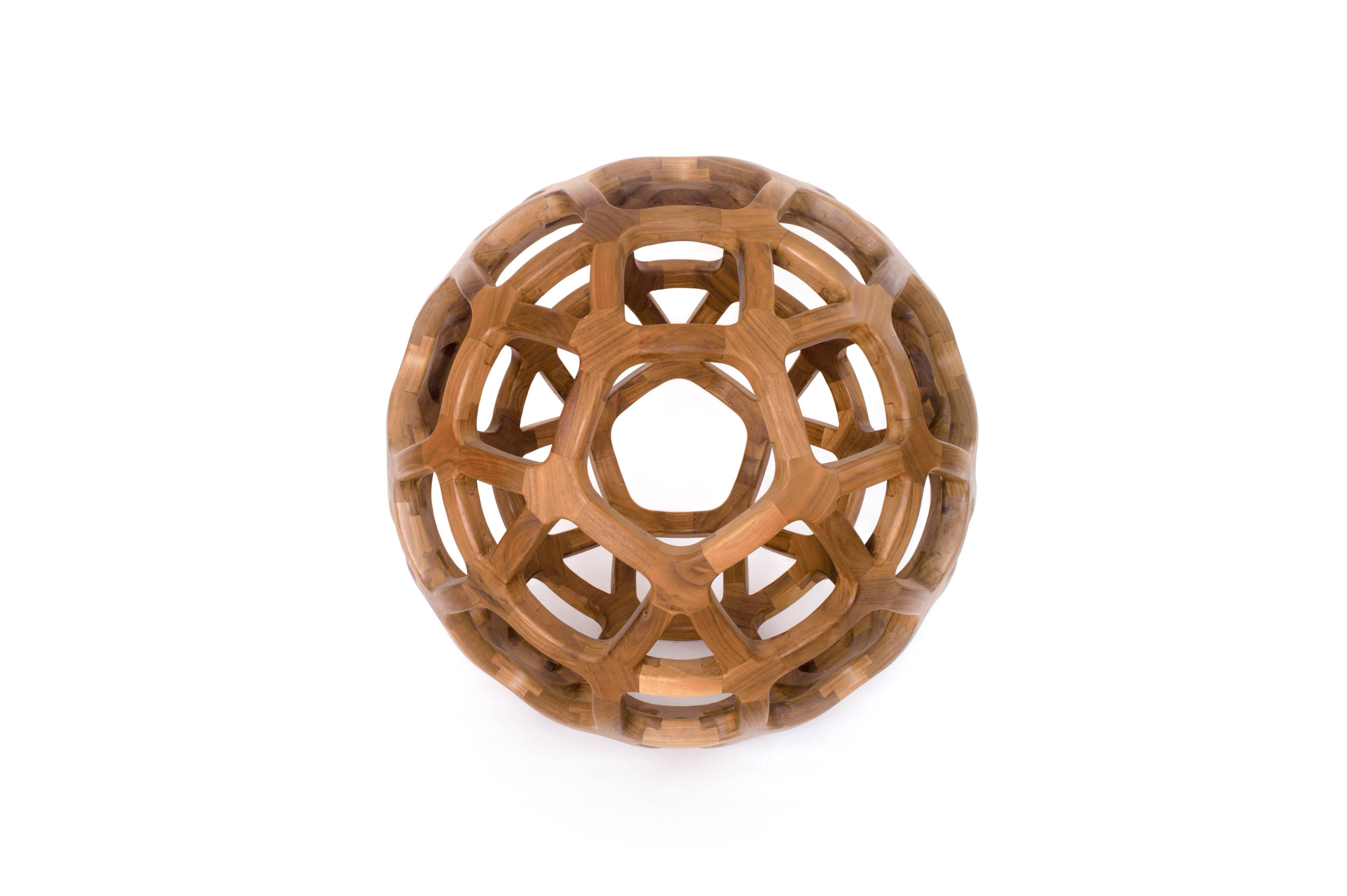 This is a limited edition solid walnut sculpture created by renowned Mexican designer Pedro Cerisola, whose work is in the permanent collection of the National Autonomous University Science Museum and has been exhibited in the Franz Mayer Design